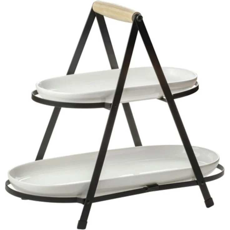 Ladelle Etagere SERVE & SHARE Servierturm 2-stufig, Steinzeug / Metall, (Serviertürme), Serve & Share 2 Tier Serving Tower 43.2x19.4x37cm – Bild 3