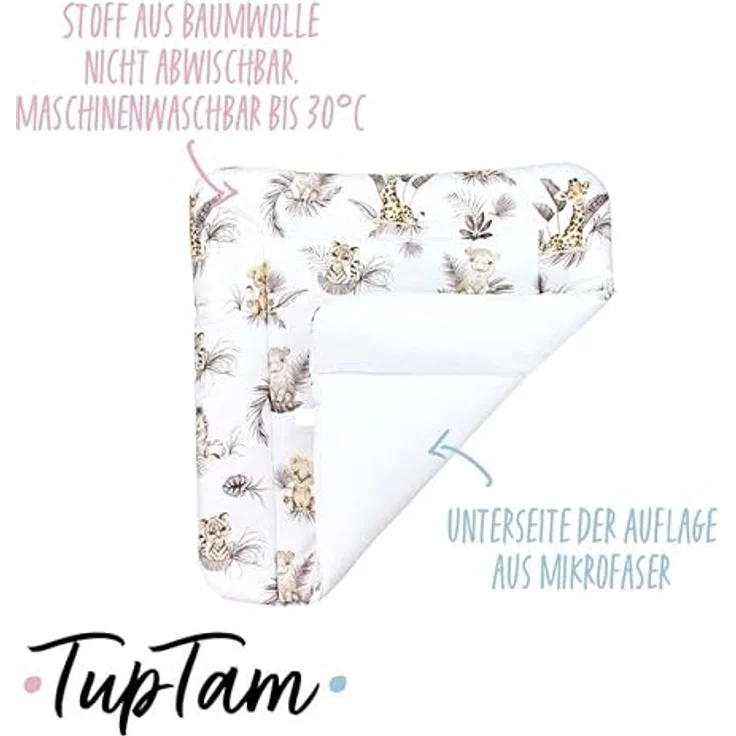 TupTam Wickelauflage TupTam Baby Wickeltischauflage mit Baumwollbezug Gemustert – Bild 4