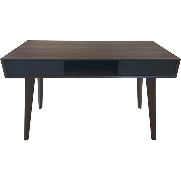 SVITA RETRO Schreibtisch in Holzoptik mit Schubladen Dunkelbraun