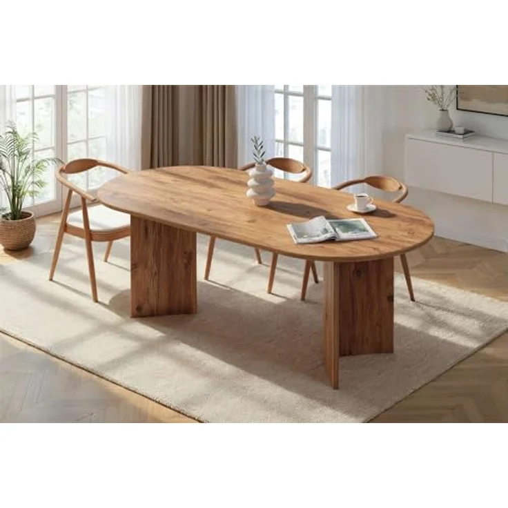 Elegant Atlantic Pine Dining Table, 200 x 90 x 75 cm | 100% Melamine Coated Particle Board, 25 mm Thick | Perfect for Modern Dining Spaces – Bild 3