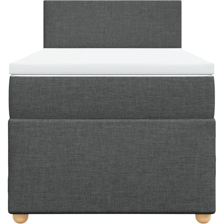 vidaXL Boxspringbett mit Matratze Dunkelgrau 90x200 cm Stoff 3288857 – Bild 6