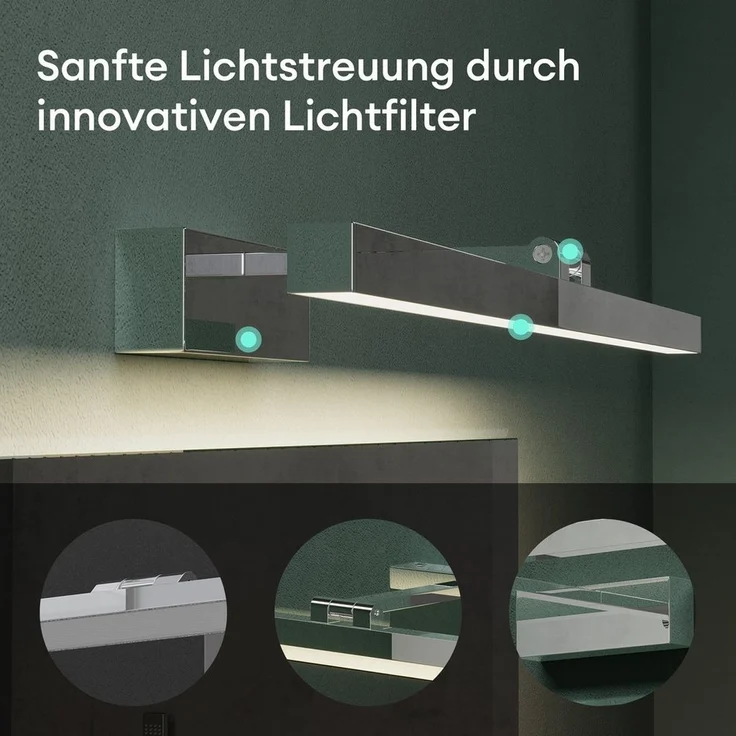 Mai & Mai LED Spiegelleuchte Badlampe Spiegellampe 4000K Badezimmer Lampe 180° Drehbar 9W – Bild 2