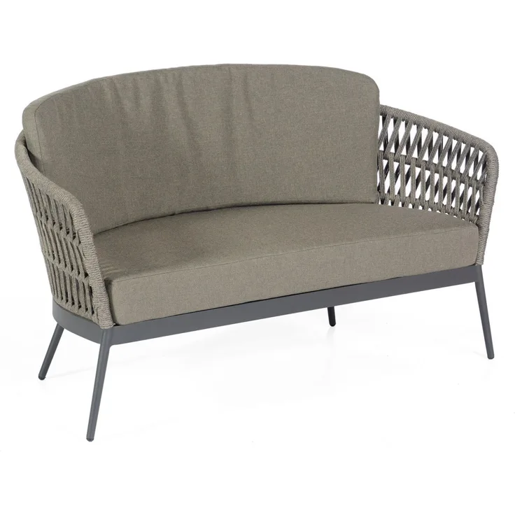 Sonnenpartner Loungesofa Advokat Aluminium mit Polyrope grau Relaxsofa Garten-Sofa