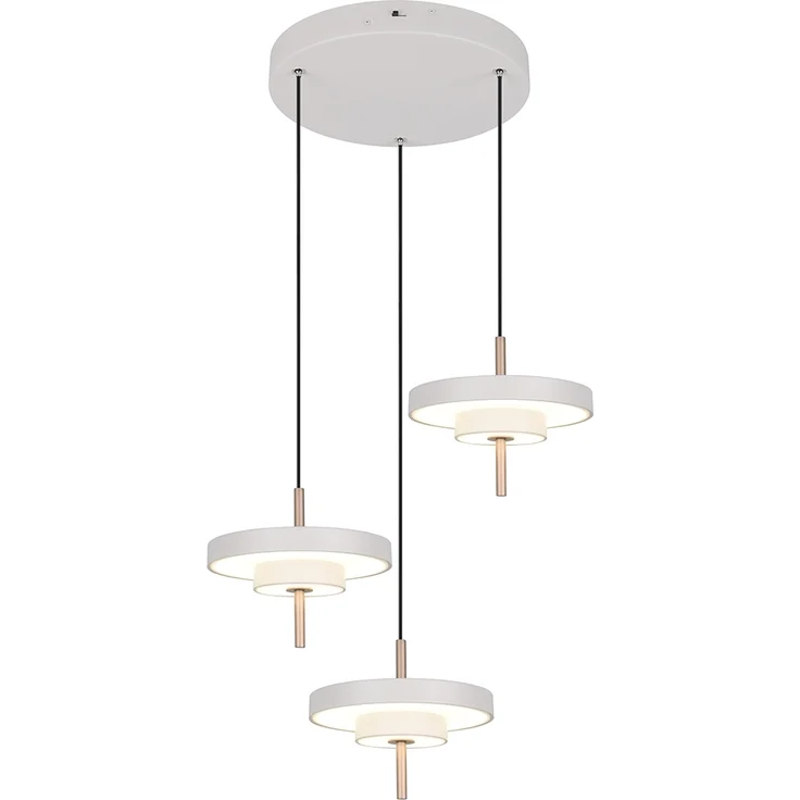 Moderne dimmbare LED Pendelleuchte KEATON 3-flammig, Hellgrau Ø 45cm – Bild 2