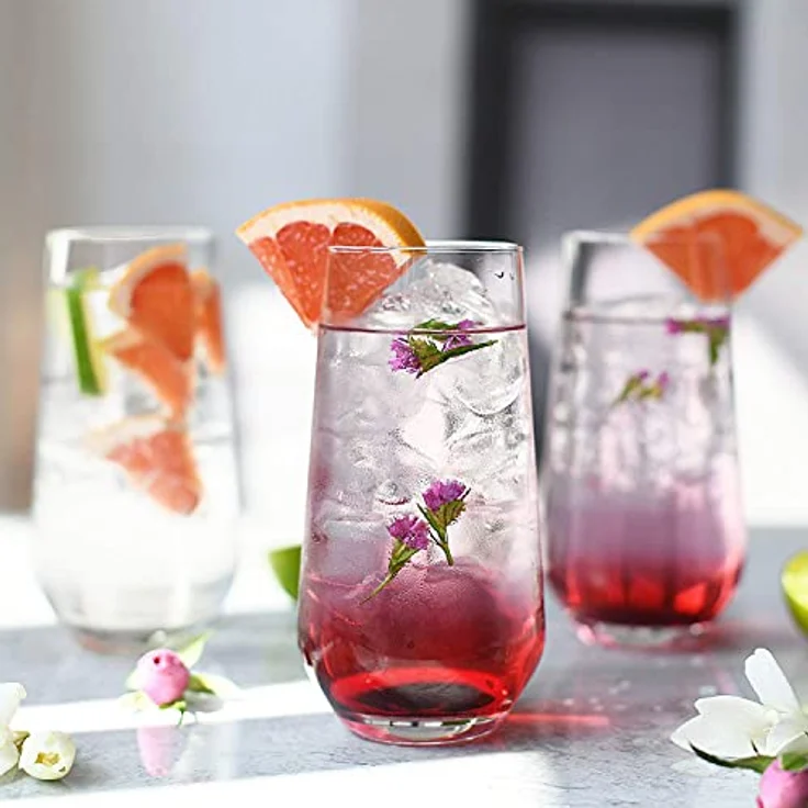 Krosno Wassergläser Longdrinkgläser Trinkgläser | Set von 6 | 480 ML | Splendour Kollektion | Perfekt für zu Hause, Restaurants und Partys | Spülmaschinenfest – Bild 4