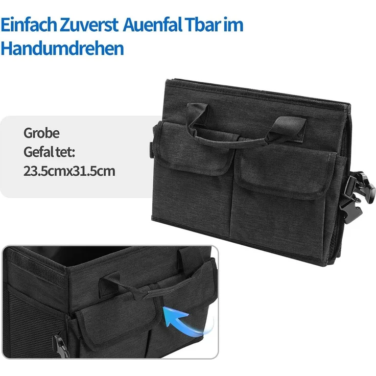 Youyijia Aufbewahrungsbox Premium Auto Kofferraum Organizer mit Deckel – Faltbare – Bild 2