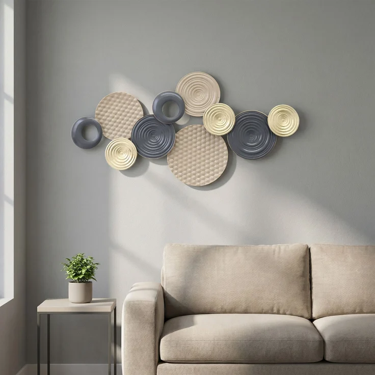 MELAYR, Wanddekoration, 3D-Design, Metallrahmen, vielseitig einsetzbar, Mehrfarbig, 100 x 5.5 x 50 cm, Khaki – Bild 3