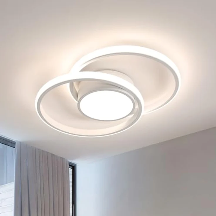 Comely LED-Deckenleuchte, 42 W, 4350 lm, moderne Deckenleuchte, Schlafzimmer, natürliches Licht, 4500 K, LED-Kronleuchter, modern, weiß, für Wohnzimmer, Küche, Bad, Flur – Bild 9