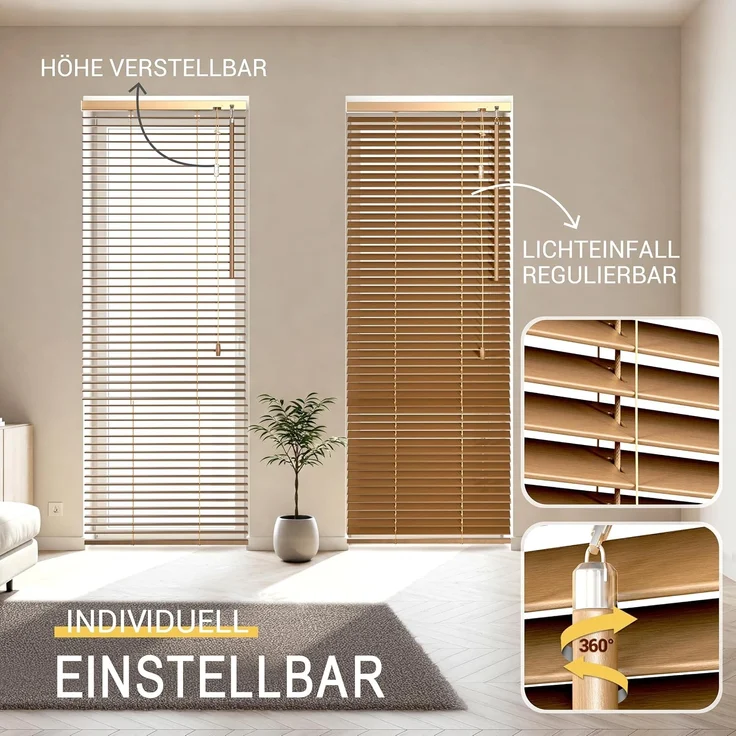 Sol Royal Jalousie SolDecor JH3, Holzjalousie Eiche – Bild 3