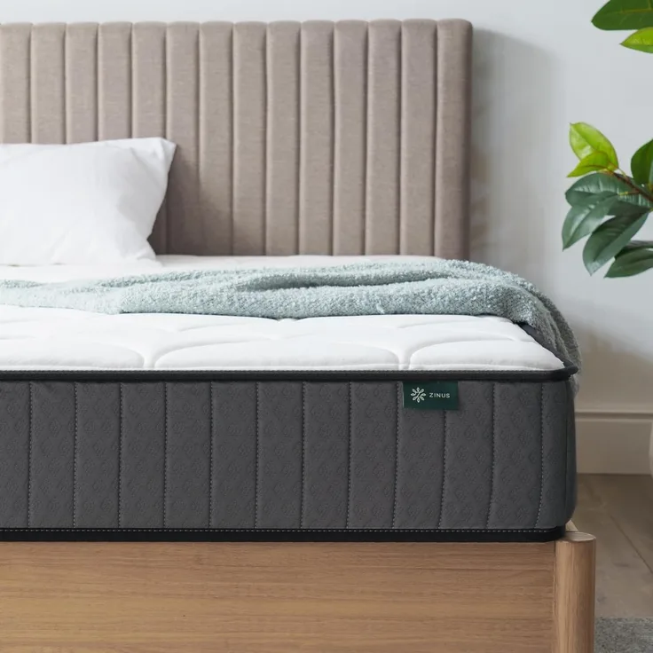 ZINUS Doppelmatratze – Feder- und Memory-Schaum-Matratze – 135x190 cm – Höhe 15 cm – mittlere Festigkeit – hautfreundliche Hybrid-Matratze – Körperunterstützung orthopädische Federkernmatratze –