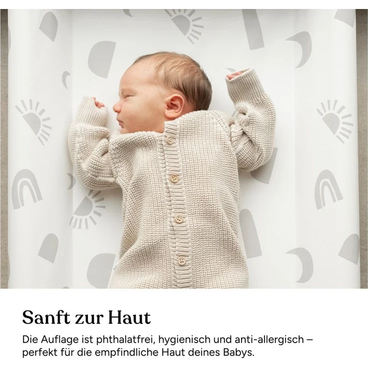 Ehrenkind® Abwaschbare Wickelauflage mit Keil - Hygienisch, Sicher und Vielseitig in Jeansblau Pusteblume | Wickelauflage 50x70 | Wickelunterlage | Wickeltischauflage abwaschbar – Bild 2