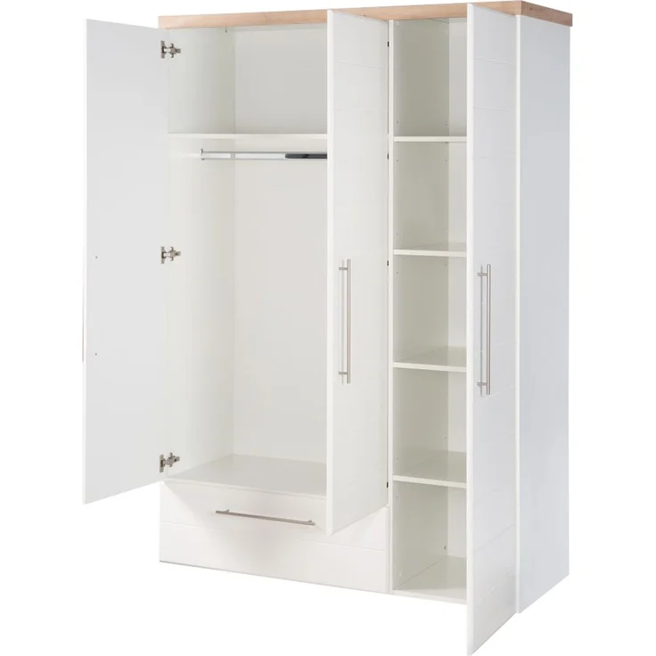 roba Kinderzimmerset 'Nele' 3-teilig - Bett 70 x 140 - Wickelkommode - Kleiderschrank 3-türig - Weiß – Bild 21