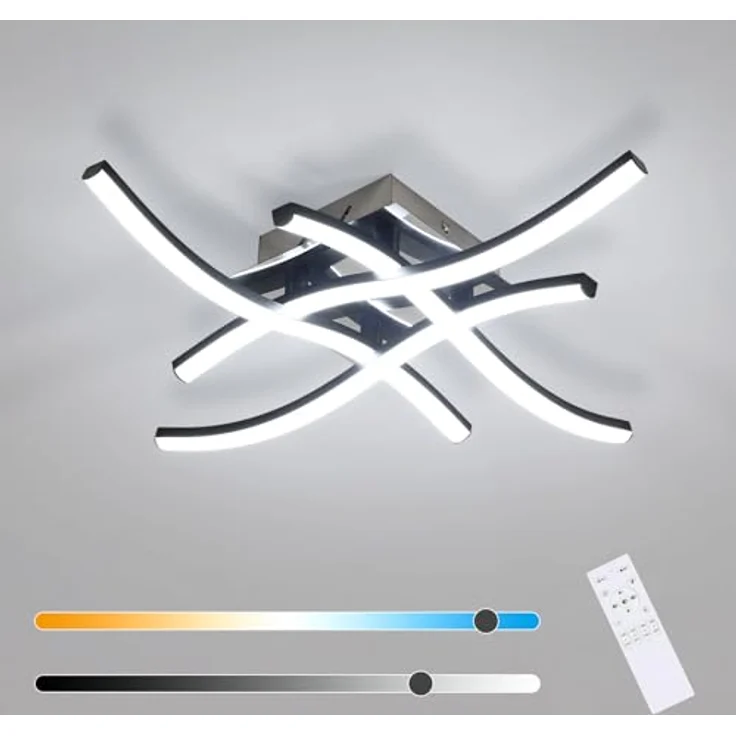 Goeco LED Deckenlampe Schwarze, Modern Deckenleuchte Dimmbar mit Fernbedienung 3000K-6500K, Memory Funktion, LED Lampen Deckenbeleuchtung für Schlafzimmer Wohnzimmer küche – Bild 2