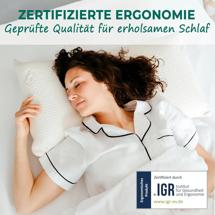 KNERST Nackenstützkissen Memory Foam Kissen, Füllung: 100% CosyPUR Gelschaum, Kopfkissen für ultimativen Komfort in jeder Schlafposition – Bild 7