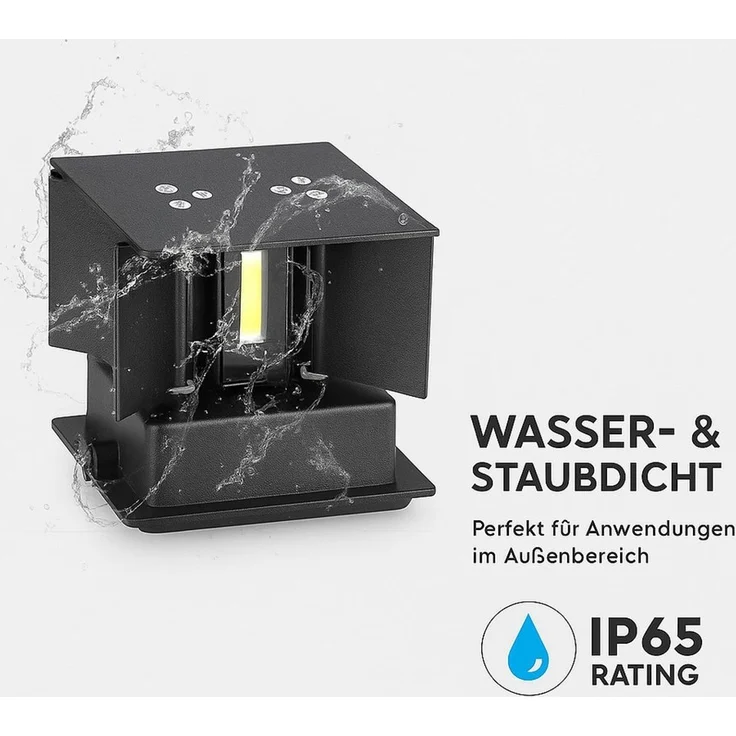 Diyarts LED Außen-Wandleuchte, mit Bridgelux Chip, LED fest integriert, Tageslichtweiß, Einstellbarer Abstrahlwinkel, IP65, modernes Design, In- und Outdoor – Bild 3
