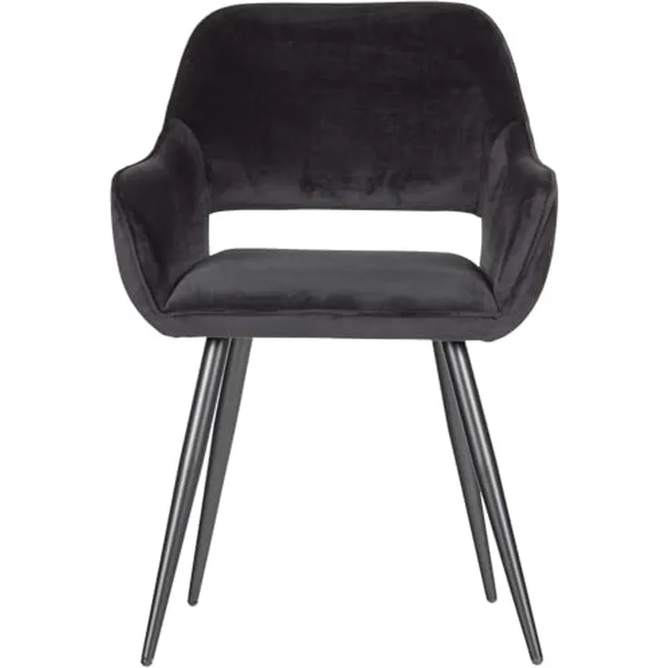 WOOOD Jelle Stuhl Set Velvet Schwarz (2er-Set)