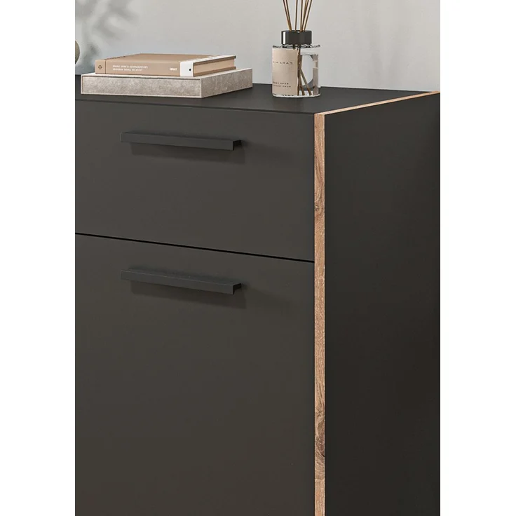 Garderobe Set 3-tlg. Salud in grau und Nox Eiche 180 x 189 cm – Bild 4