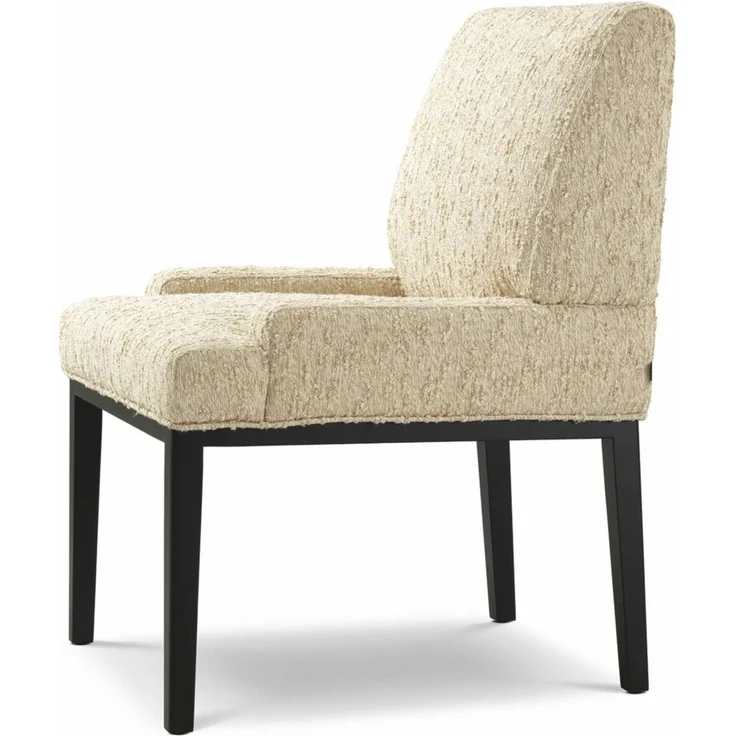 Casa Padrino Luxus Esszimmer Stuhl mit Armlehnen Naturfarben / Schwarz H. 91 cm – Bild 4