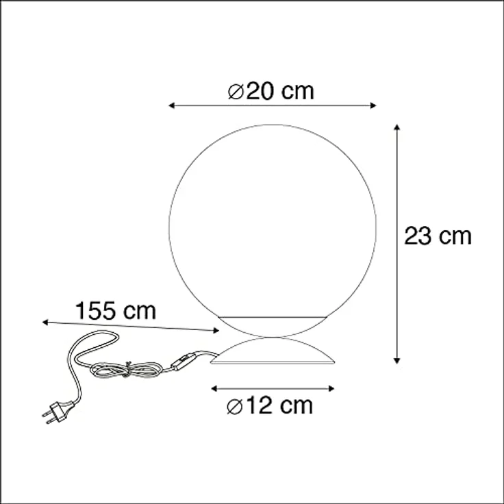 QAZQA Art Deco Tischlampe Pallon, Messing mit Rauchglas, dimmbar, LED E27, 20 cm Kugel für Wohnzimmer und Schlafzimmer – Bild 4