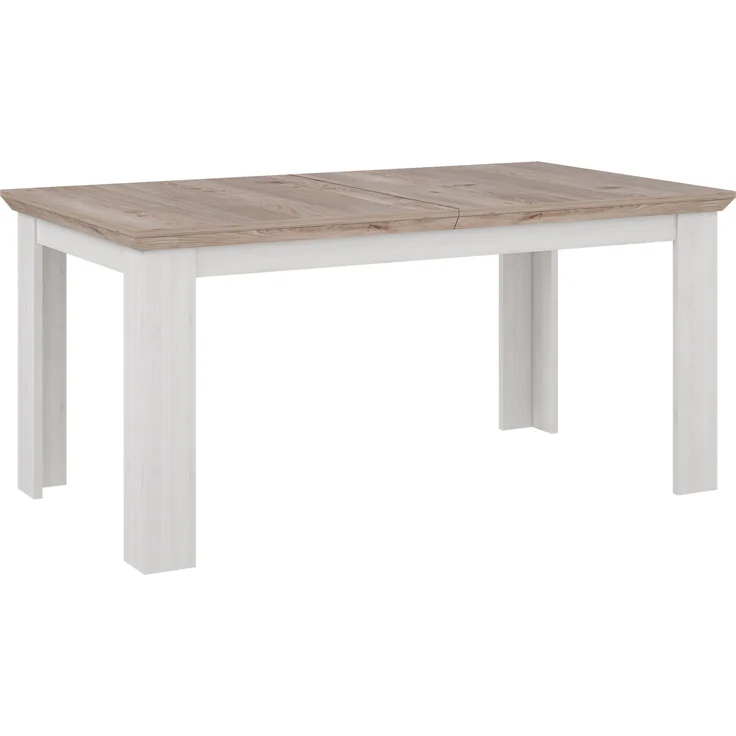 FORTE Iloppa Esstisch ausziehbar, Holzwerkstoff, Grau/Weiß, 160 x 75 x 90 cm – Bild 2