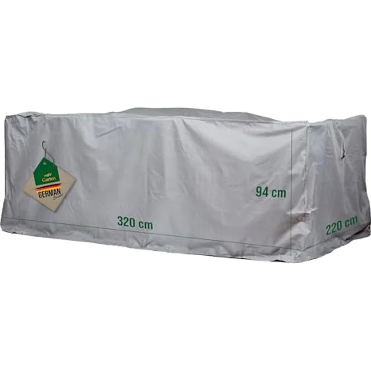Mehr Garten Gartenmöbel Abdeckung Sitzgruppe rechteckig, 320x220x94 cm, grau, Oxford 600D Gewebe, wasserdicht, UV-beständig und wetterfest – Bild 1