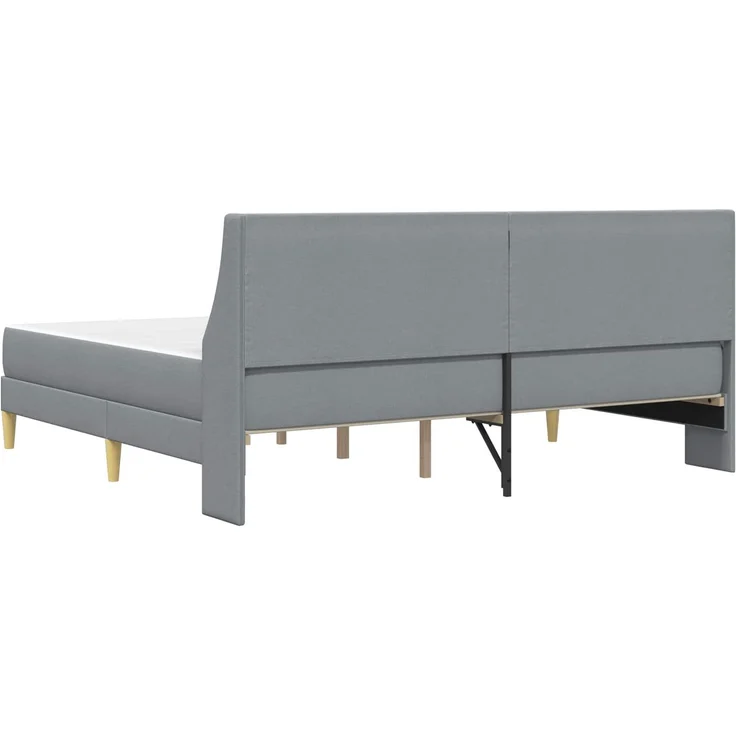 vidaXL Bettgestell mit Matratze Hellgrau 180 x 200 cm Polyester 3414749 – Bild 8