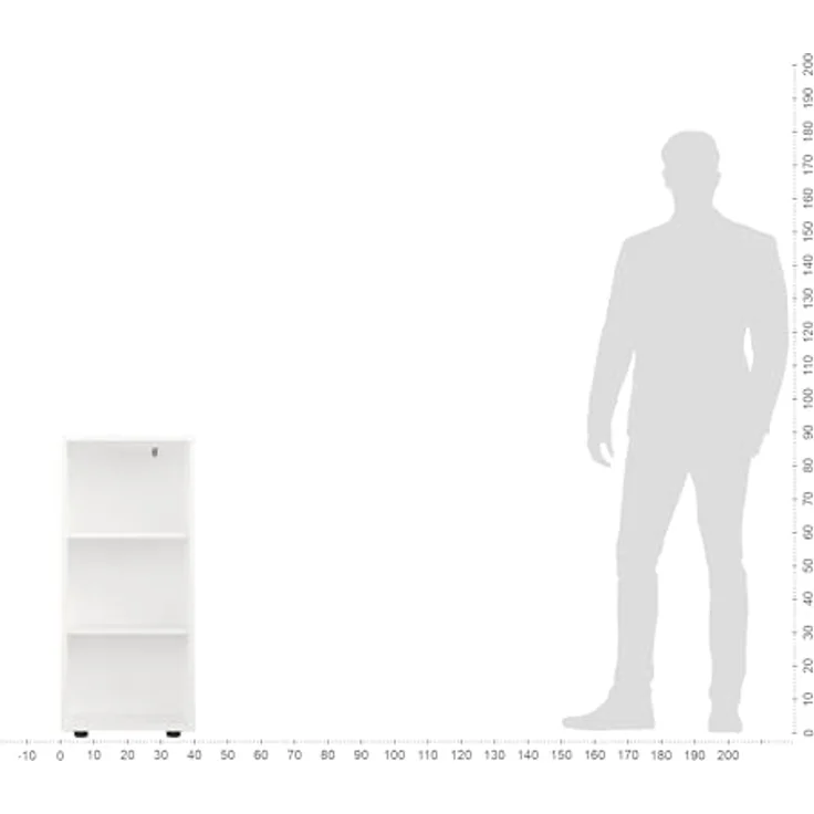 KOMTO Bücherregal Lumo 40 cm Weiß Regal mit 3, 4 or 6 Ebenen und Höhenverstellbare, Regale Standregal Aufbewahrungsregal Bookshelf – Bild 9