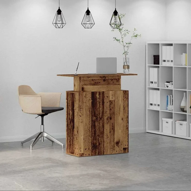 vidaXL Empfangstheke Altholz-Optik 100x40x104 cm Holzwerkstoff 859058 – Bild 2