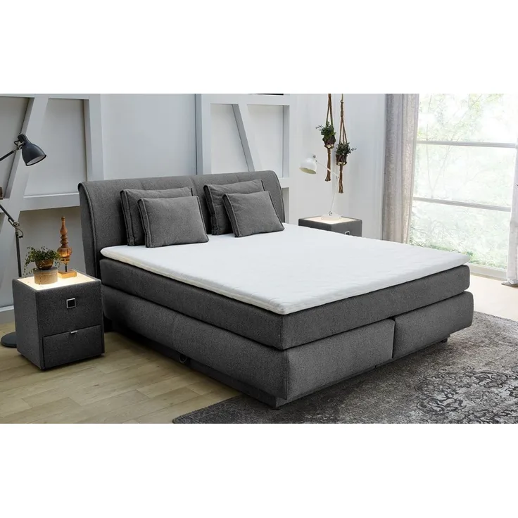 Jockenhöfer 'Carla' Boxspringbett, dunkelgrau, 180x200 cm