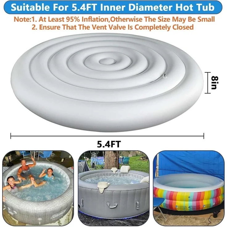 Aufblasbare Abdeckung Whirlpool Mspa Thermoabdeckung 165cm Rund – Bild 2
