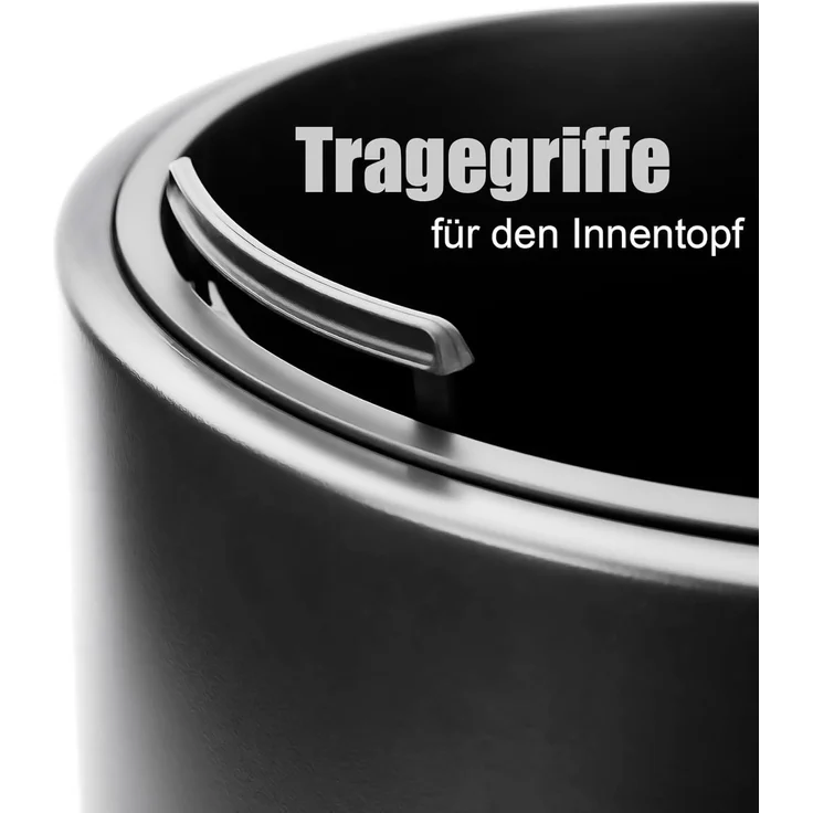 BigDean Blumentopf Pflanzkübel Design mit Einsatz rund ø 47 cm (Set, 1 St, 1 Pflanztopf + 1 Übertopf), Übertopf & Topf, 47cm Durchmesser, Schwarz, Wetterfest & Bruchsicher – Bild 7
