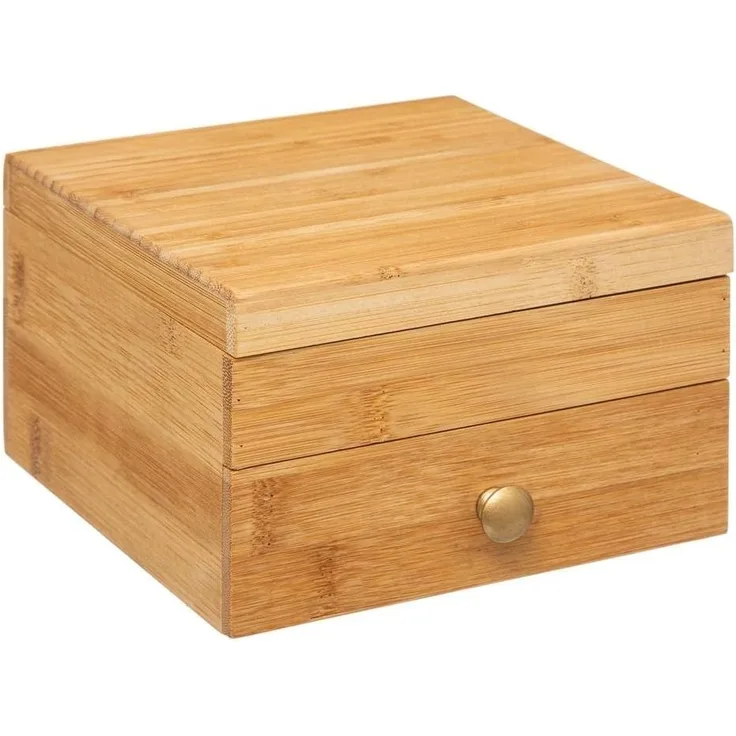 5five Simply Smart Schmuckkasten mit Schublade, Schmuckbox, Aufbewahrung, Bambus, Samt, 161016