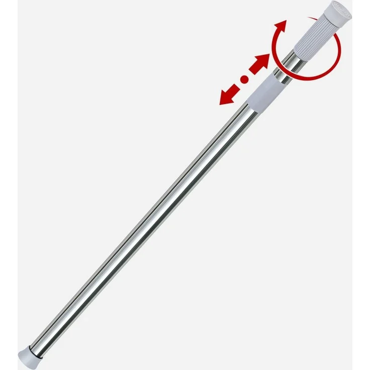 Euroshowers GmbH Duschvorhangstange Teleskop 71–115 cm Ø25 mm, Ø 25 mm, 1-läufig, 1, Klemmmechanismus, ohne Bohren, Klemmmontage, Edelstahl, ohne Bohren, rostfrei, ausziehbar, extra stabil, rutschfest – Bild 3