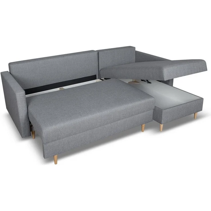 Beautysofa Ecksofa mit Schlaffunktion Sigurd L, Klassisches Design, Skandinavischer Stil, mit Bettkasten – Bild 3