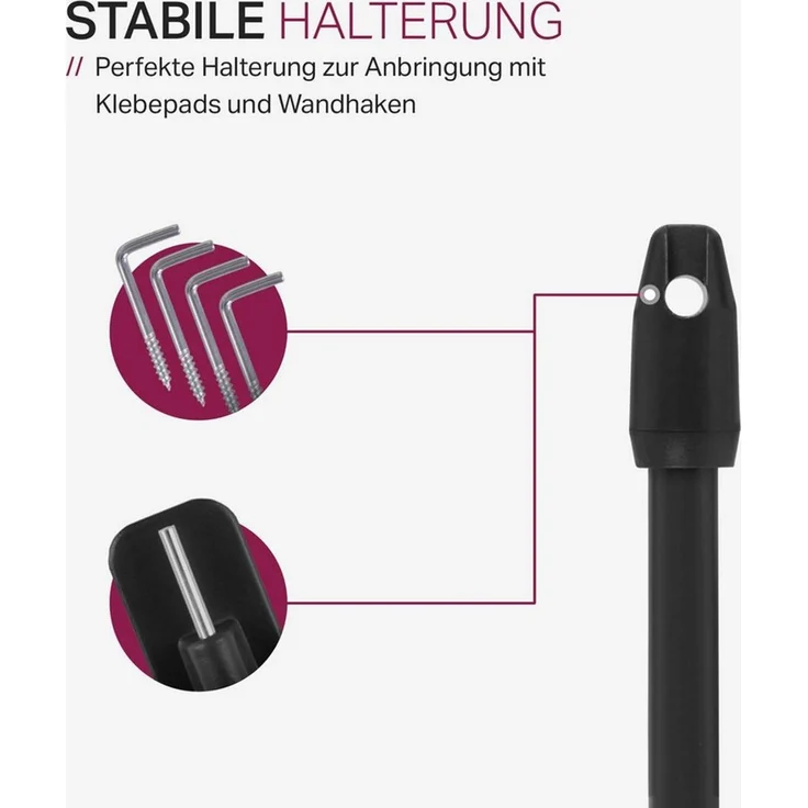 Bestlivings Vitragestange 2er-Pack, Ø 10 mm, 1-läufig, ausziehbar, mit Schraubhaken, verschrauben, Edelstahl, für Küchen- & Bistrogardinen – Bild 3