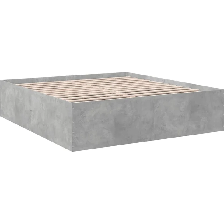 vidaXL Bettgestell Betongrau 180x200 cm Holzwerkstoff 3280905 – Bild 3