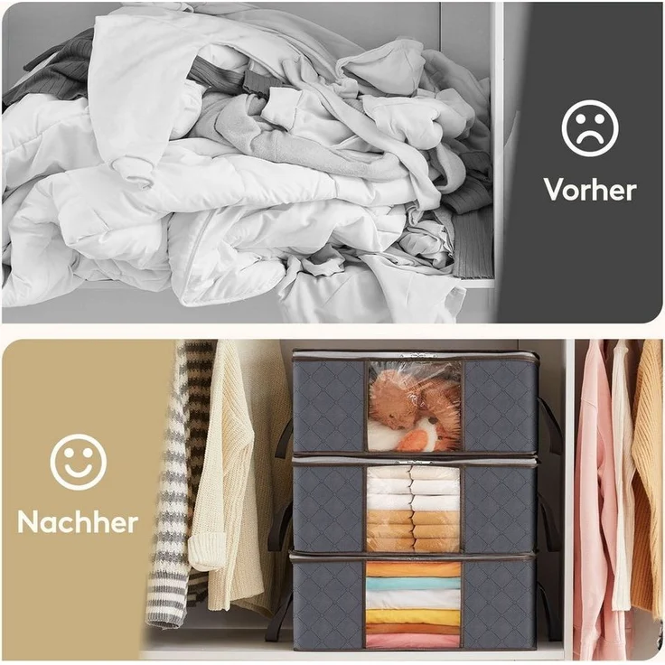 Lifewit Aufbewahrungsdose Aufbewahrungstasche mit Deckel, Kleiderschrank Organizer (4 St) – Bild 3