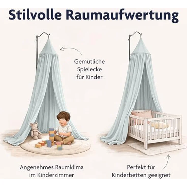 Julius Zöllner Baldachin Betthimmel Voile salbei – Bild 5