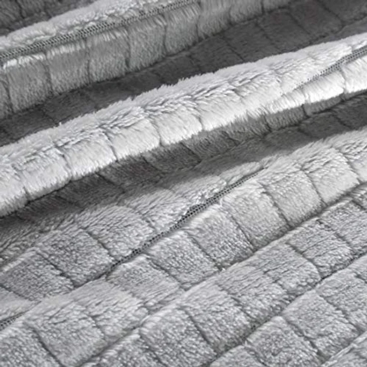 Wohndecke Kuscheldecke Decke MICROFASER Sofadecke Tagesdecke CINDY2 220x200 cm silber – Bild 8
