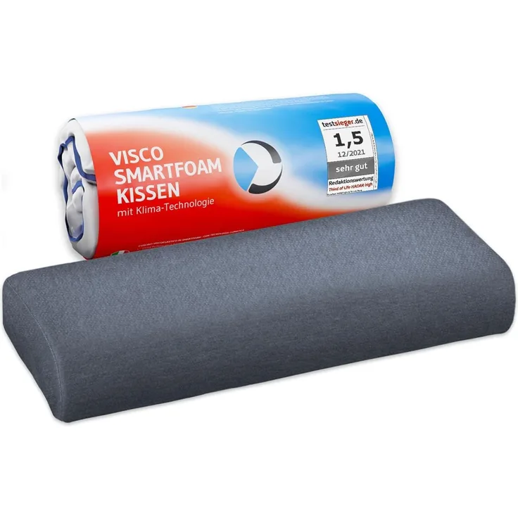 Nackenstützkissen HADAR QuickDry aus Visco Schaum, höhenverstellbar und ergonomisch, passt in 40 x 80 cm Bezug