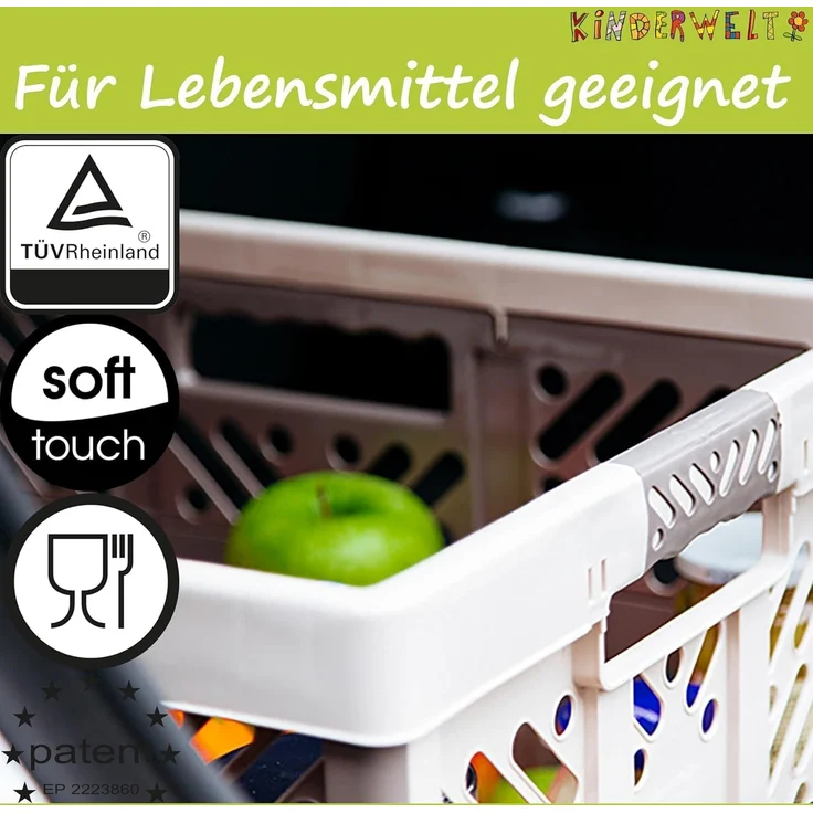 KiNDERWELT Wickelauflage Klappbox 45 L bis 50 kg Klappbox robuste Transportkiste schwarz/blau – Bild 4
