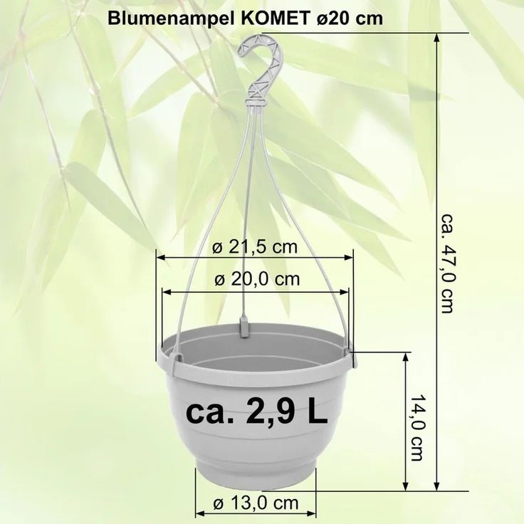Heimwerkercenter Blumentopf MePla - 2 Stück Wetterfestes Ampel KOMET - ø20 cm - Anthrazit – Bild 3