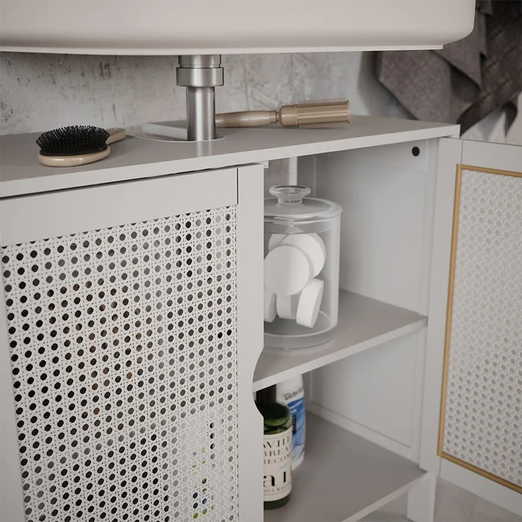 Badmöbel-Set Liora Weiß 3-teilig Vicco – Bild 4
