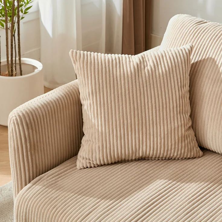 ZUBALIYA Schlafsofa 69.00x23.00 cm, mit Cordbezug, für Wohnzimmer und Apartments, mit stabilem Untergestell, Beige – Bild 10