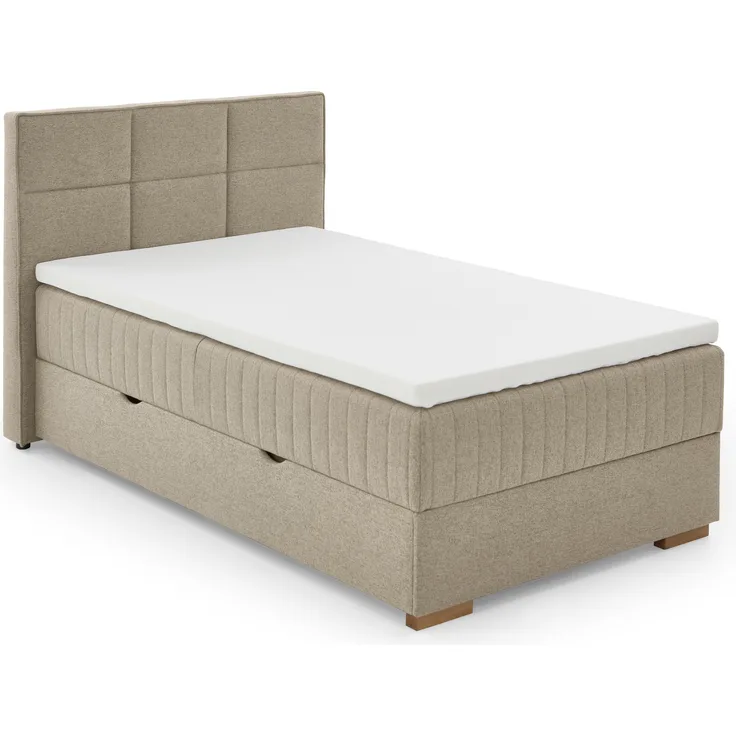 Tambo Boxspringbett grau Stoffbezug Nordic 211cm x 155cm x 116cm