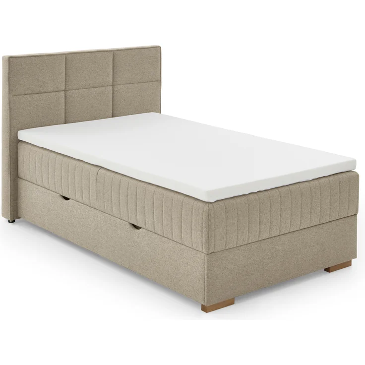 Tambo Boxspringbett grau Stoffbezug Nordic 211cm x 155cm x 116cm