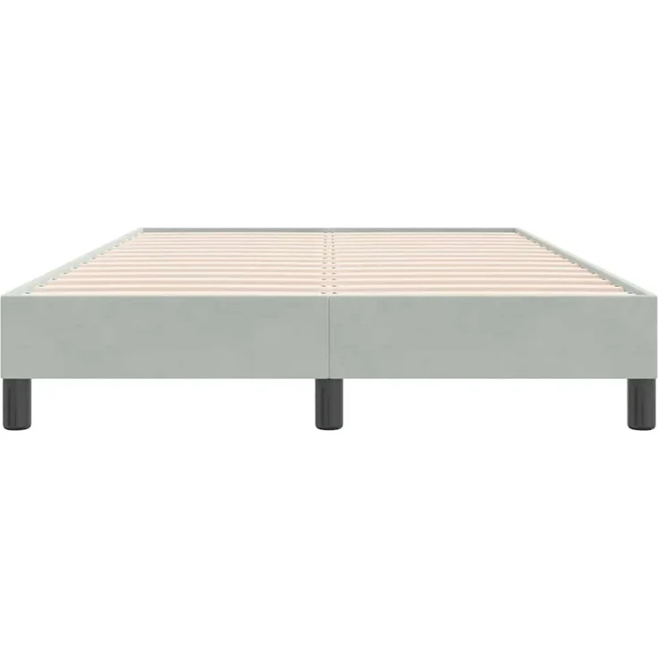 vidaXL Boxspringbett ohne Matratze Hellgrau 120x220 cm Samt 3315867 – Bild 5