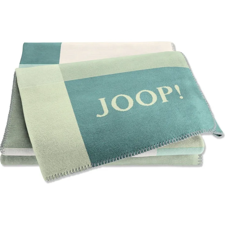 JOOP! Tagesdecke, Mischgewebe grün-blau, 150 x 200 cm, waschbar bis 30 °C