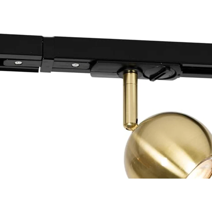 QAZQA Gissi, Modernes 1-Phasen-Schienensystem Komplettset mit 5-flammigen Deckenspot, Schwarz mit Gold, GU10 dimmbar, für Wohnzimmer und Schlafzimmer – Bild 5