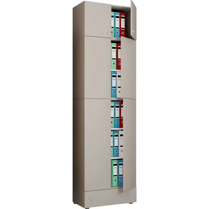 VCM Büroschrank Lona 917799 Grau H. 240 x B. 70 x T. 39 cm